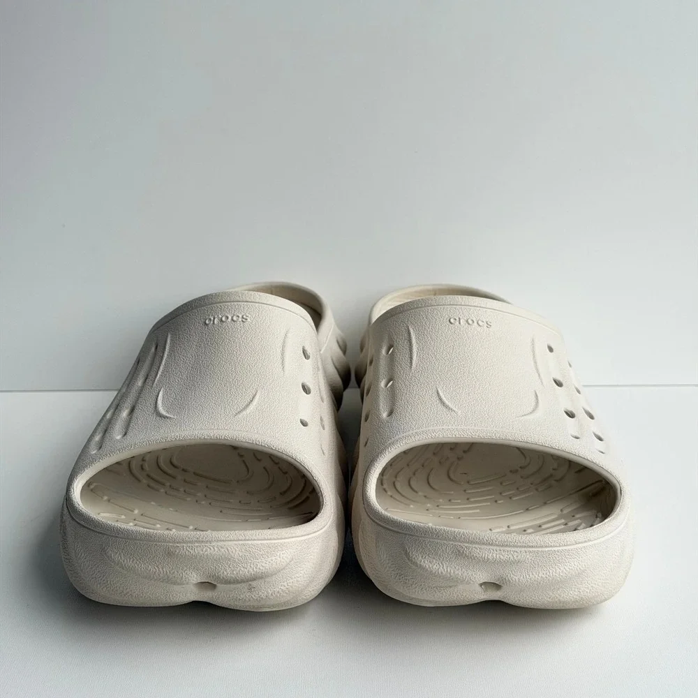 Crocs Echo Slide Men Size 12 Cream Ivory Sporty Streetwear Comfort Sandals